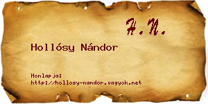 Hollósy Nándor névjegykártya