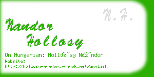 nandor hollosy business card